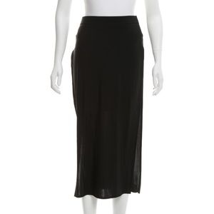 HELMUT LANG BLACK SLIT MAXI SKIRT